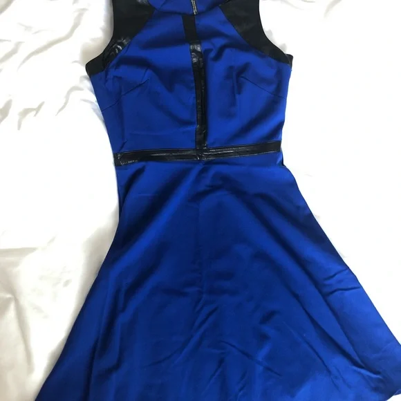 faux leather blue dress Tyler Boe Ziva Vegan Leather Shirtdress in James Blue main image 0